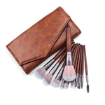 Skincare Market Horse Brown 11-Piece Brush Set w Leather Case (8 oz/ 226 g)