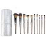 Skincare Market Silver Sparkle 10-Piece Brush Set w Silver Sparkle Case (10 oz/ 283 g)
